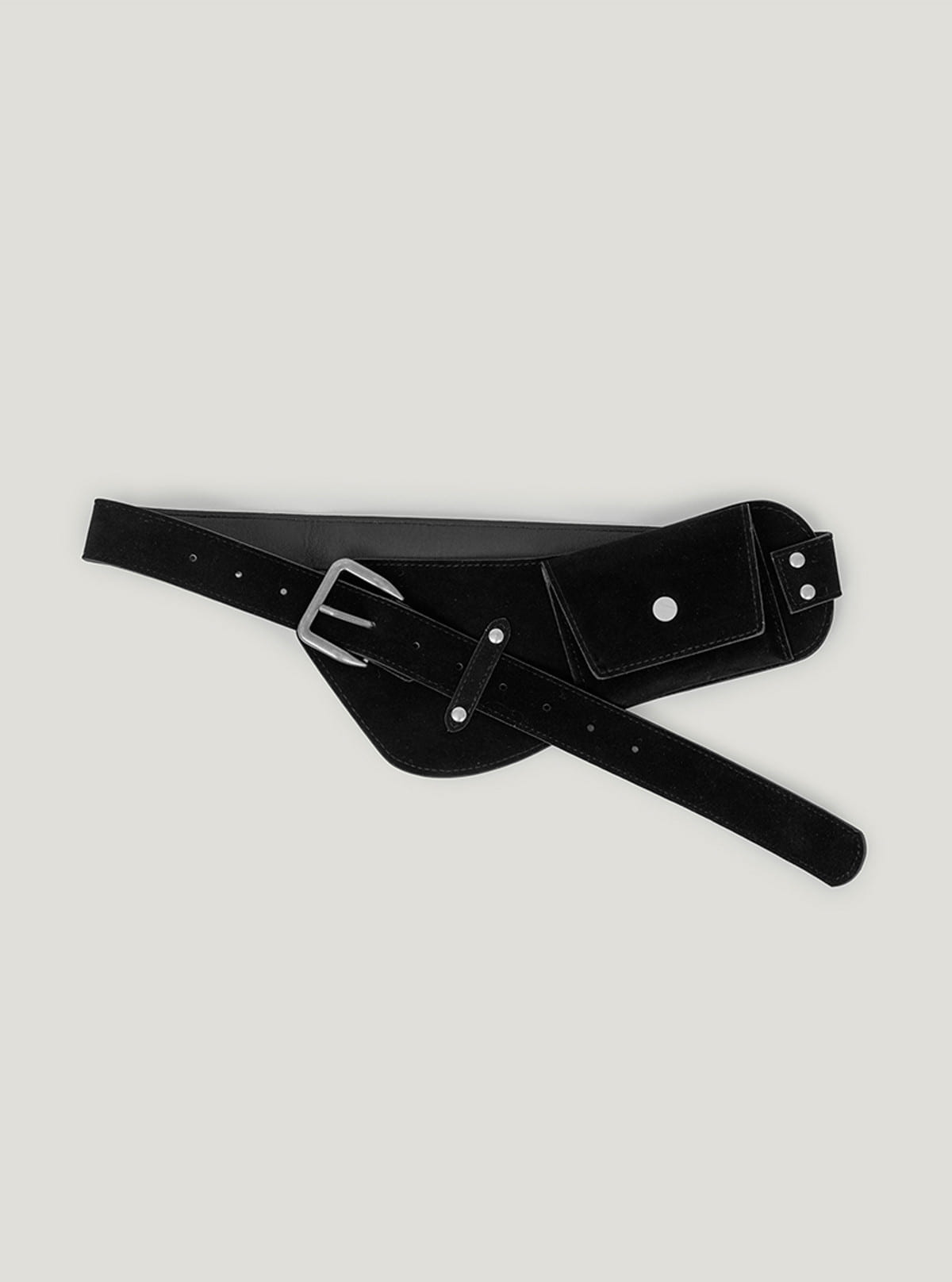 Nean suede mini pocket belt | Black cutout