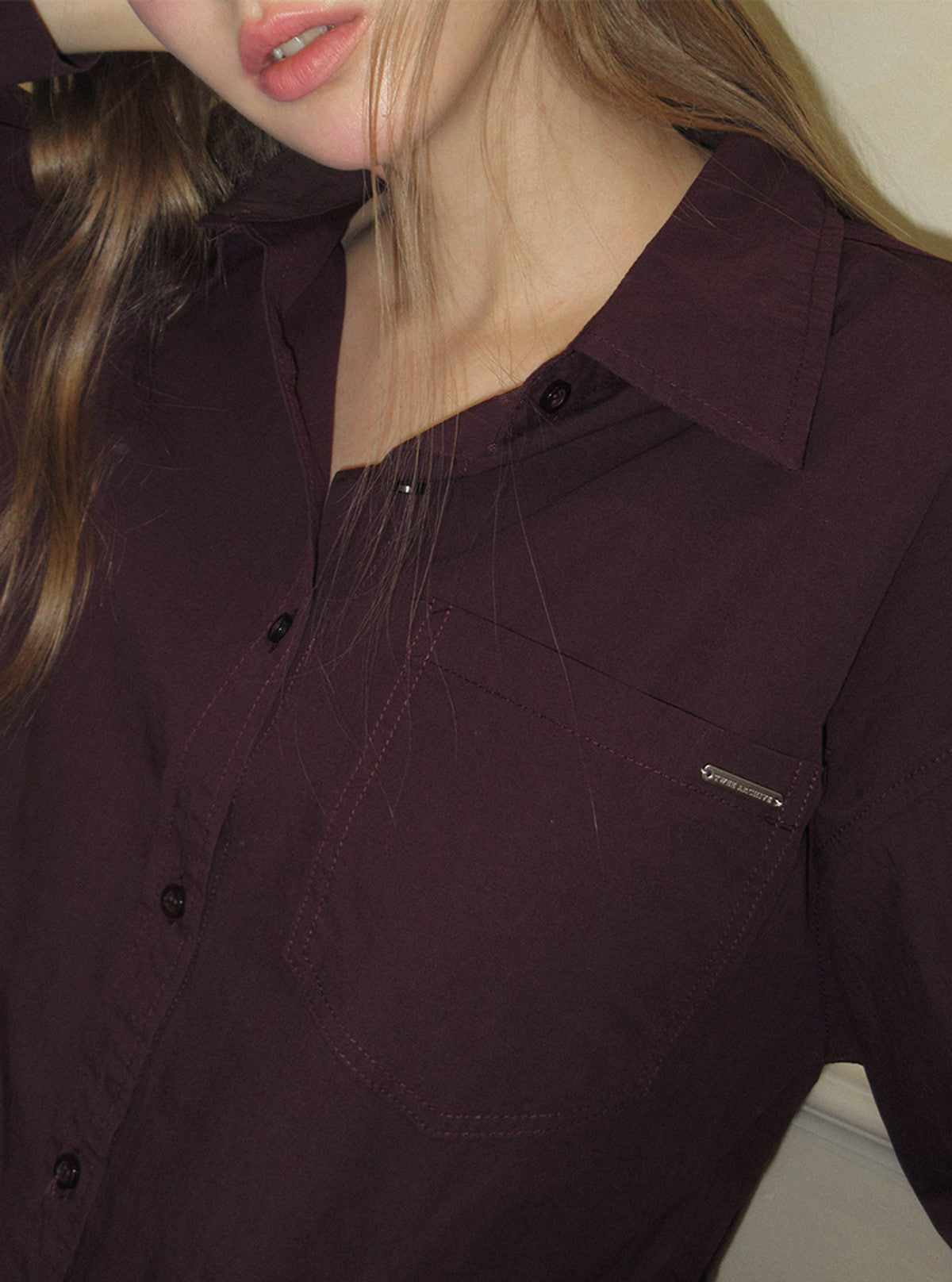 TWEE Patter basic pocket long sleeve shirt | Product styling view 9