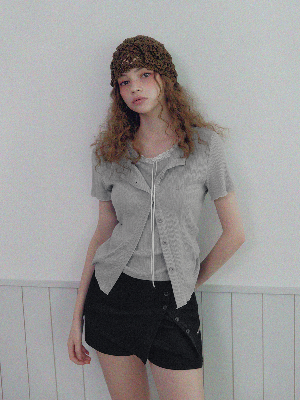 Poiner Layered Ribbed Short-Sleeve T-Shirt