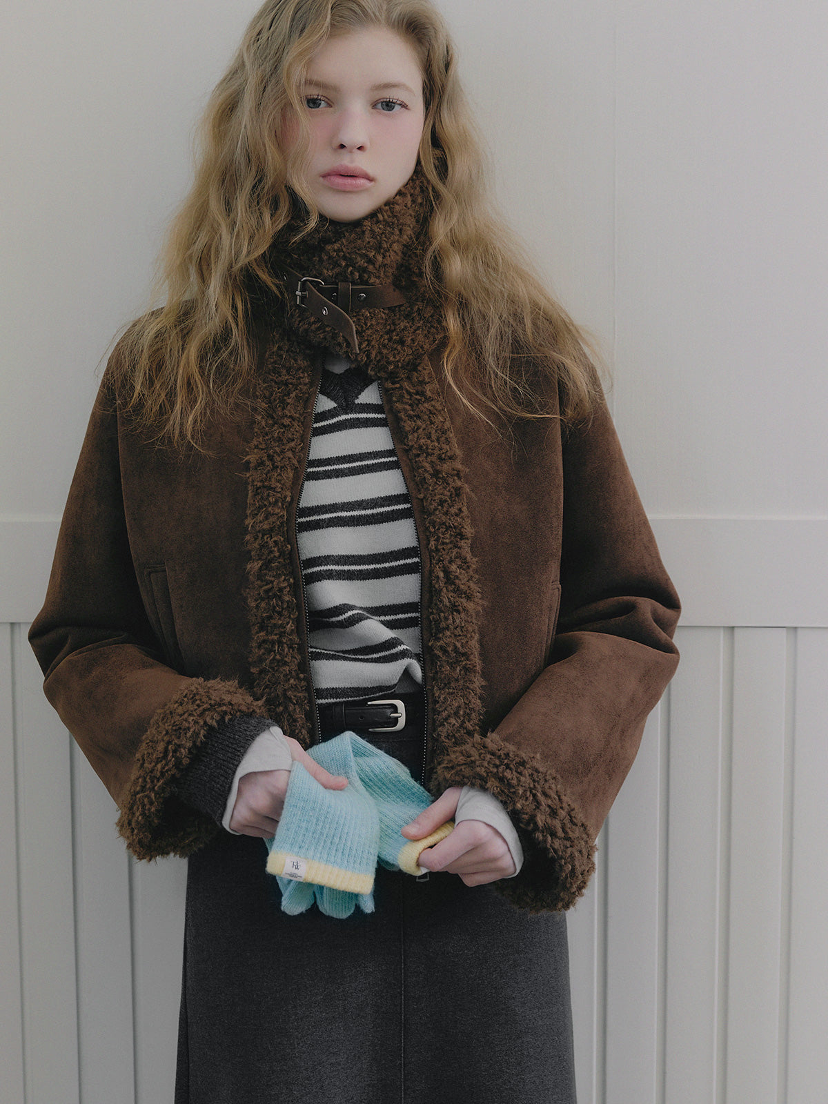 Bear Collar Short Shearling Jumper