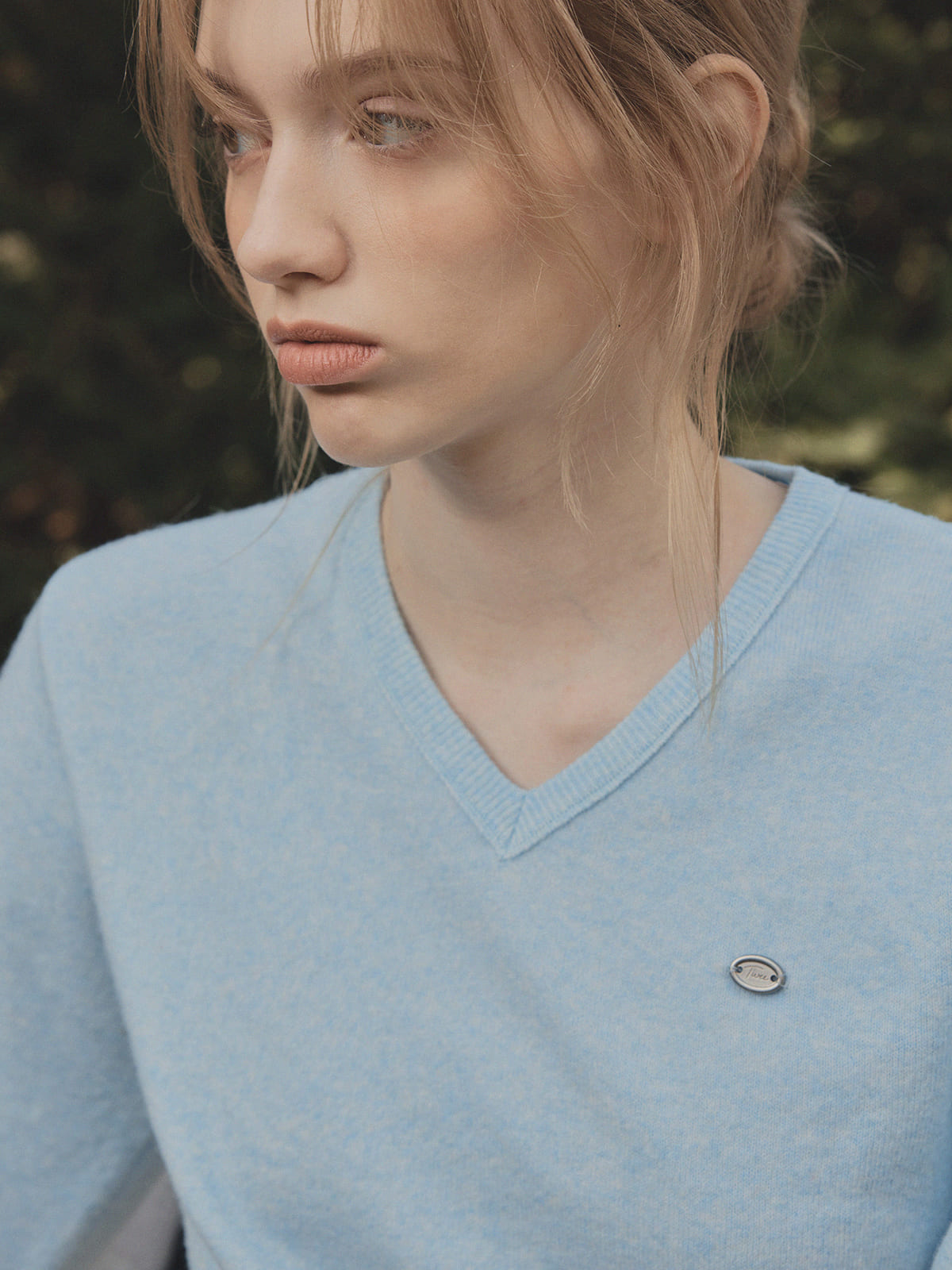 Lena Basic V-Neck Knit Top