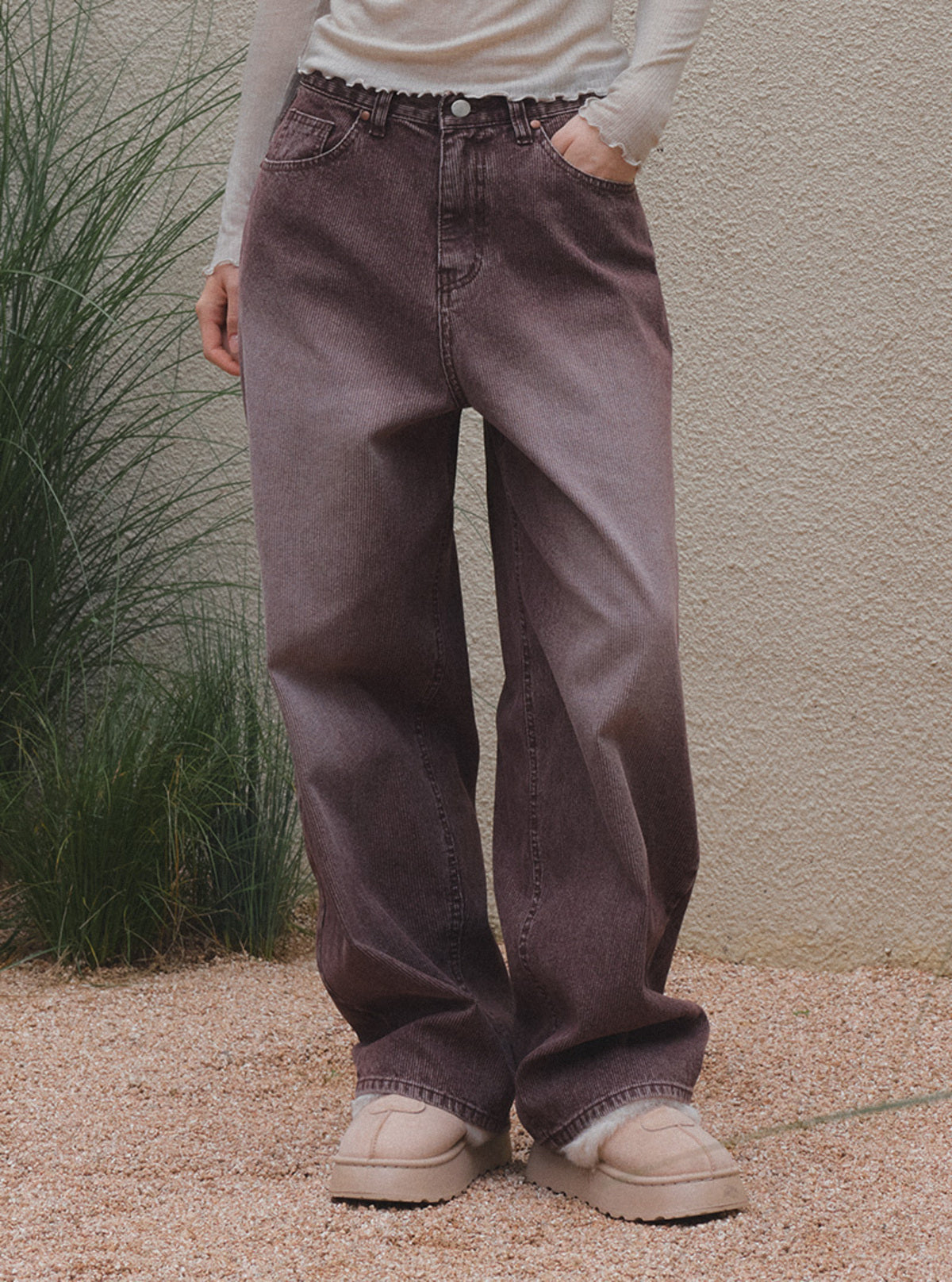 Noff Stripe Corduroy Long Pants