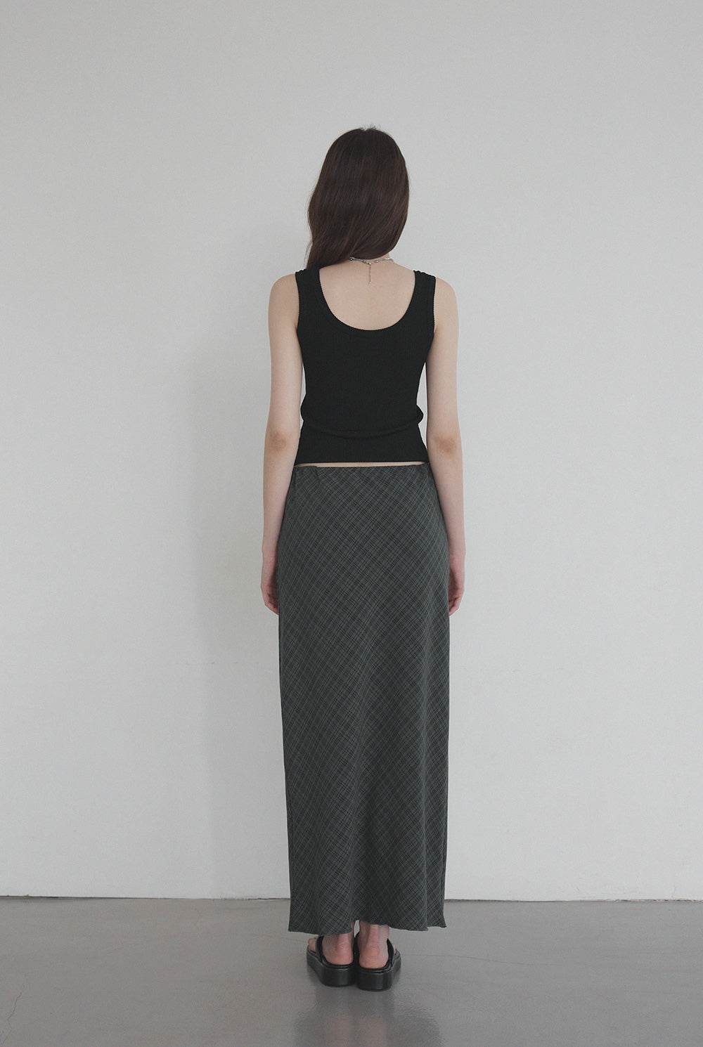 Litt Check Maxi Long Skirt
