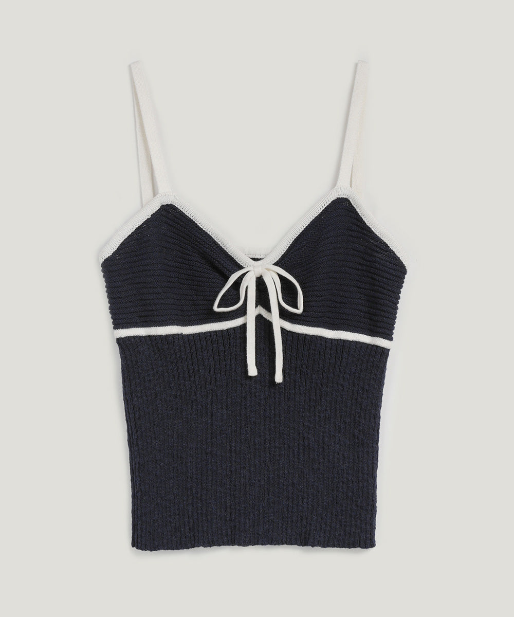 Jichense Ribbon Sleeveless Top