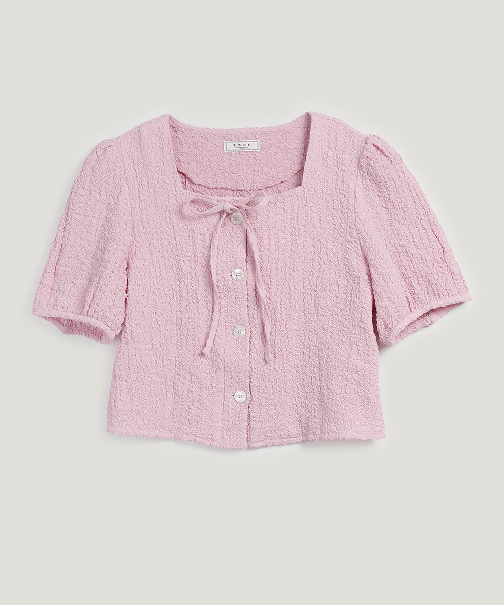 Lund Wrinkle Button Blouse