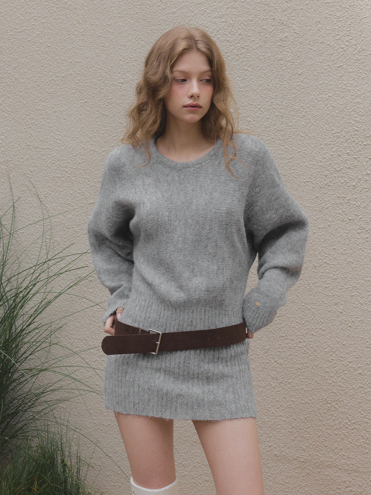 Rein Loose-Fit Knit Dress (Belt Set)