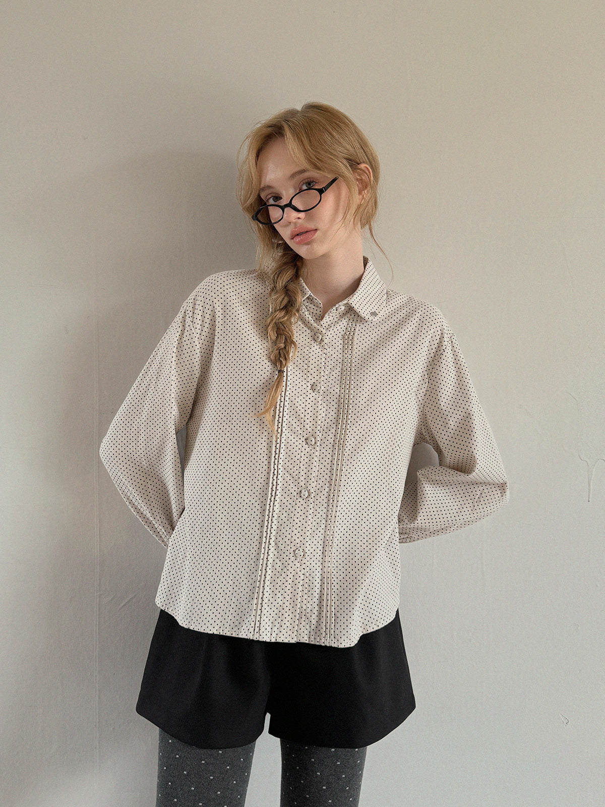 Linzl Dot Pintuck Blouse