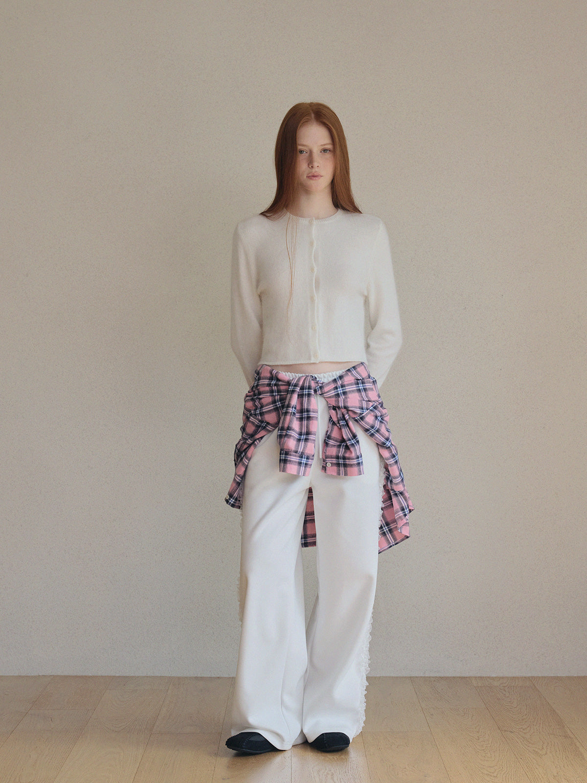 Bedith Hair Round Long-Sleeve Cardigan