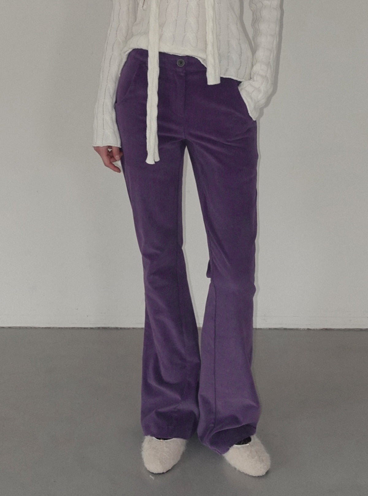 Denve corduroy semi bootscut long pants | Main