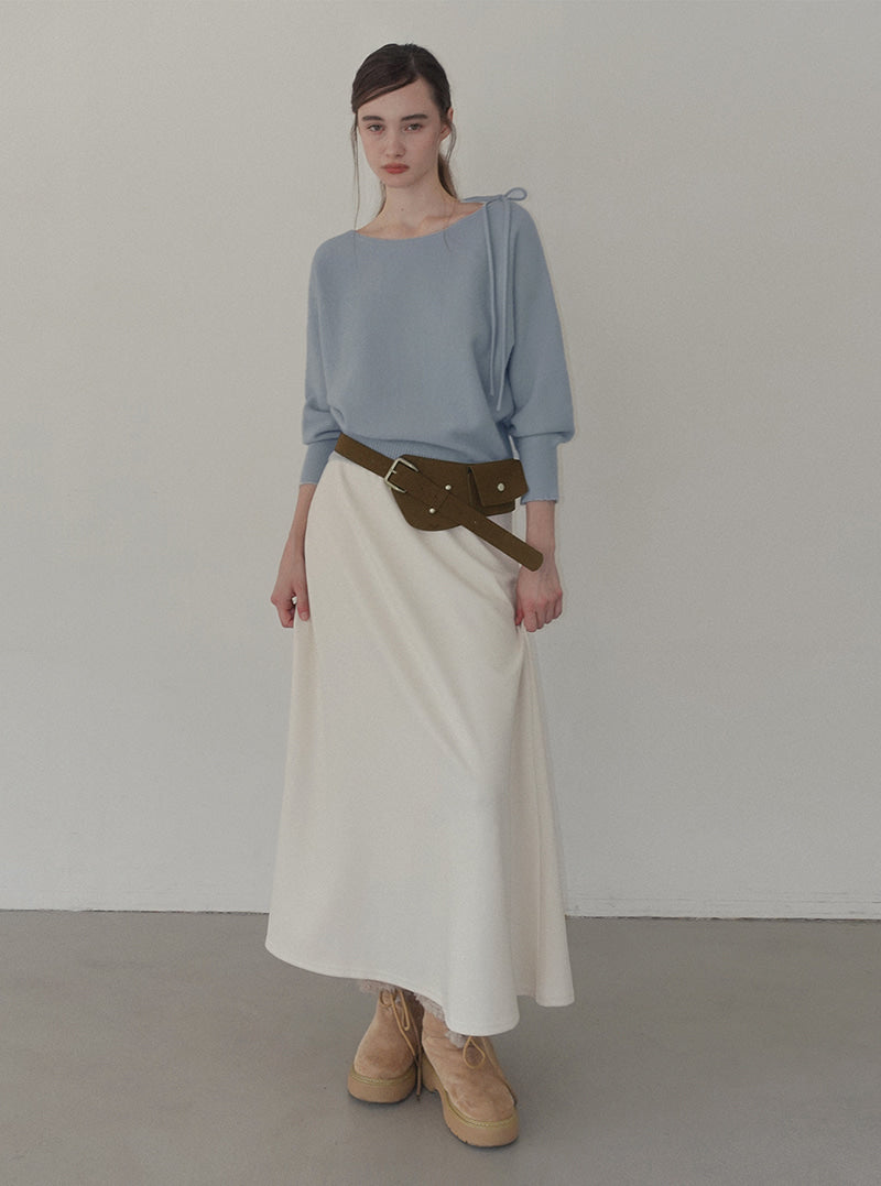 Castle banding flare maxi long skirt | View 10