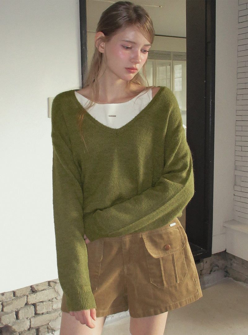 TWEE Nutt big pocket corduroy shorts | Product styling view 8