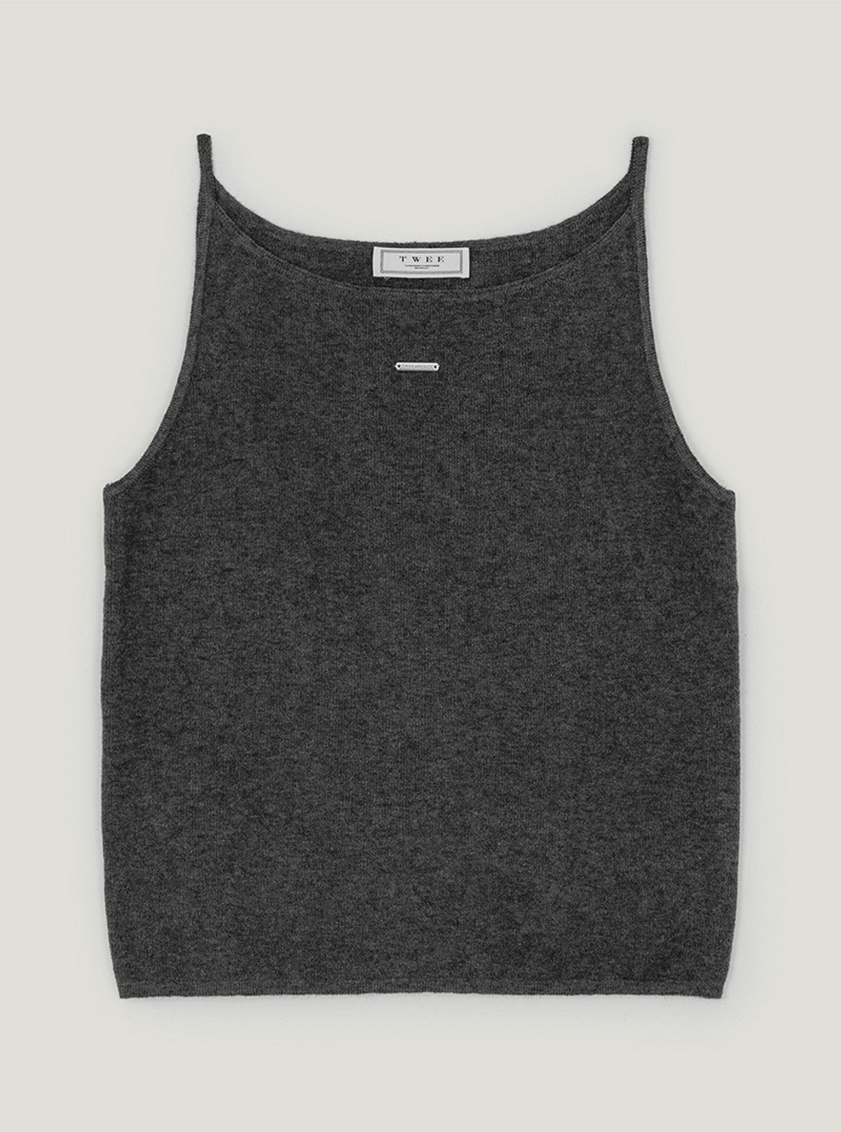 Kia basic halter sleeveless knit | Charcoal cutout
