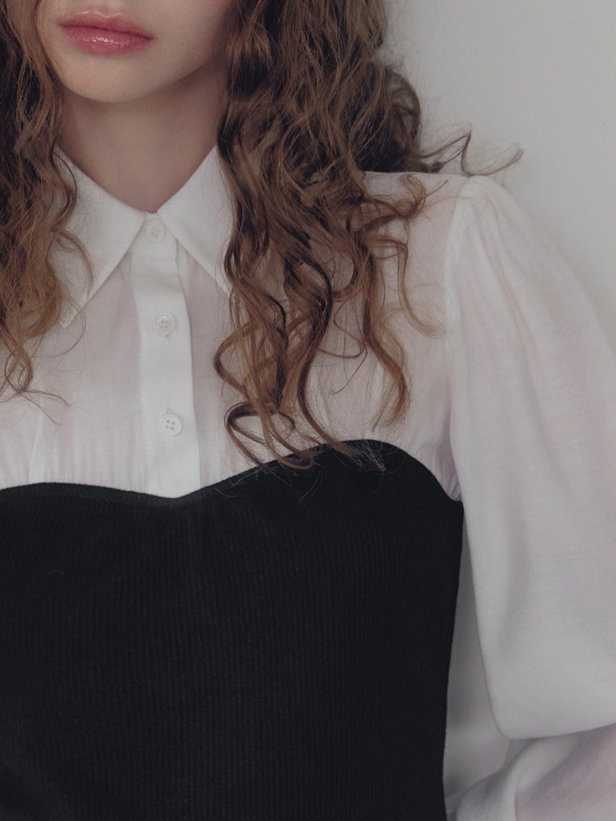 Wipin Knit Top Bustier Shirt Blouse