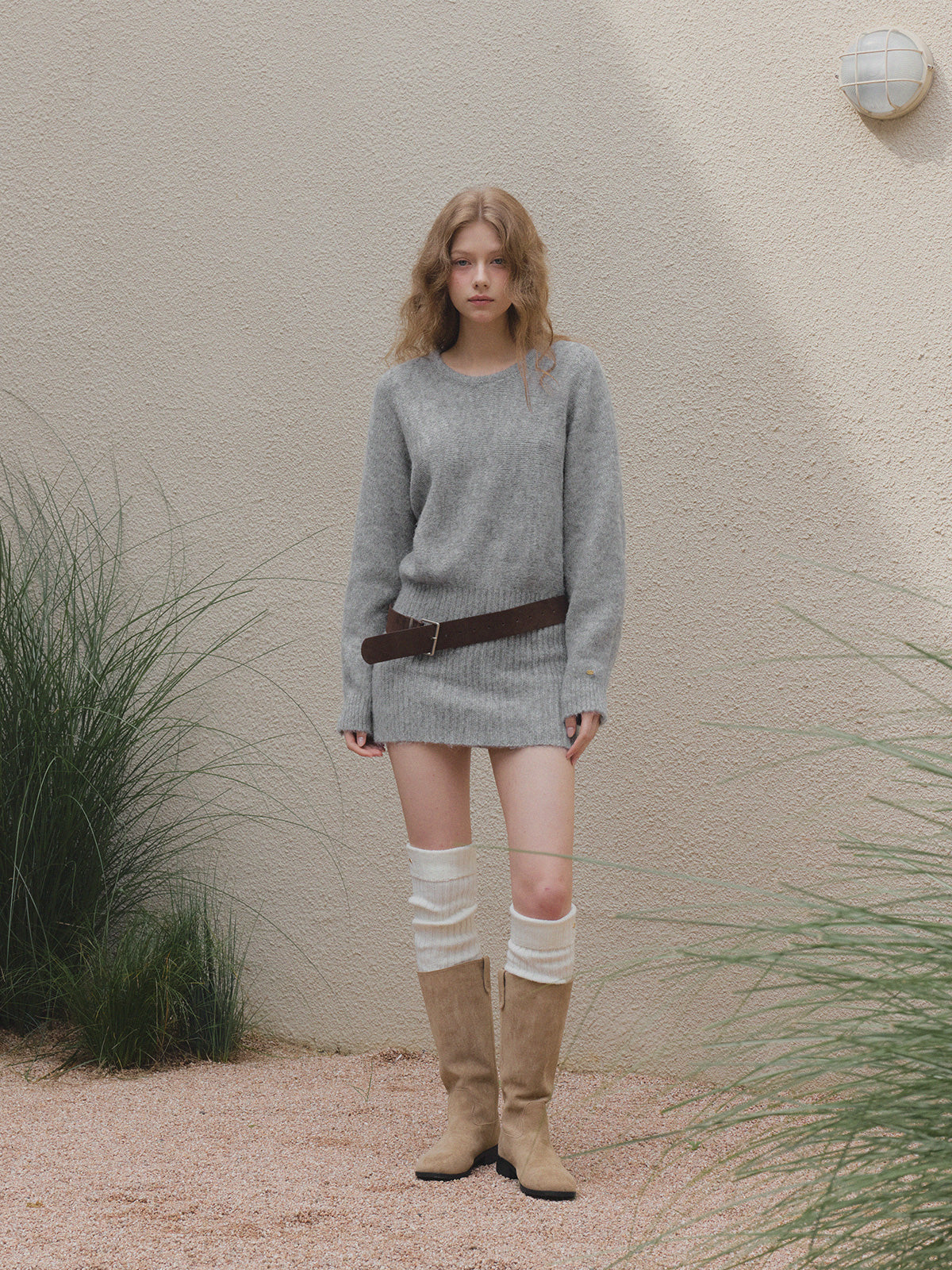 Rein Loose-Fit Knit Dress (Belt Set)