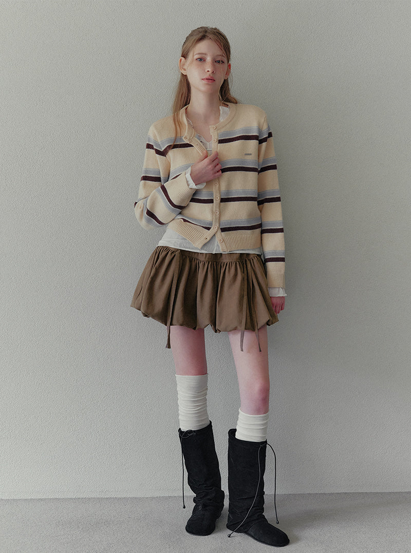 Hetty irregular stripe knit long sleeve cardigan | View 6