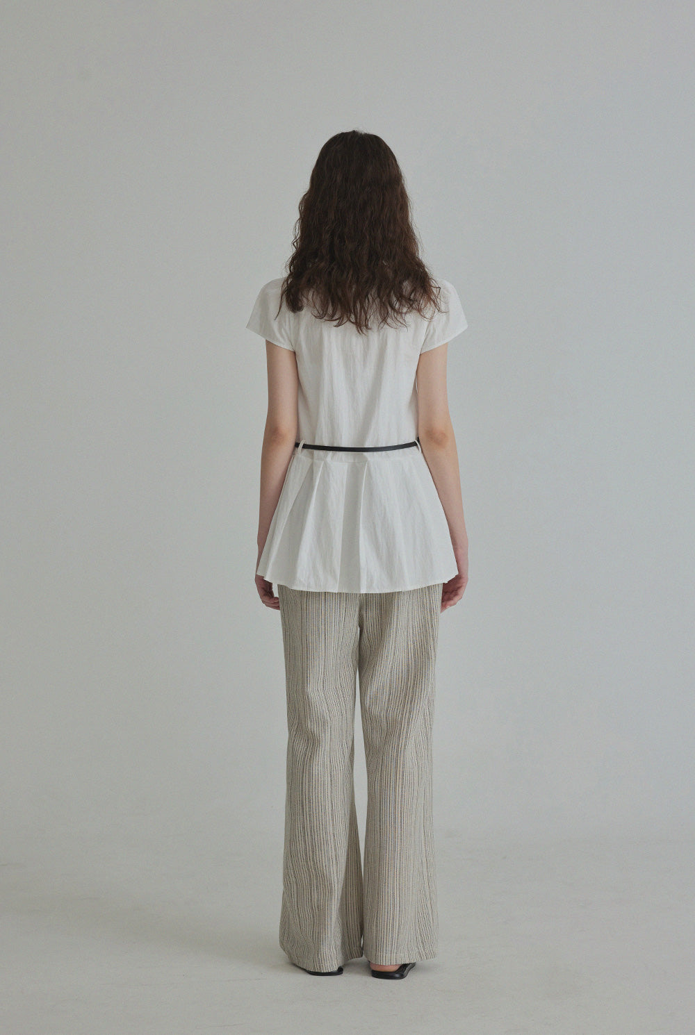 Montise Cap Sleeve Pleated Blouse(Belt Set)