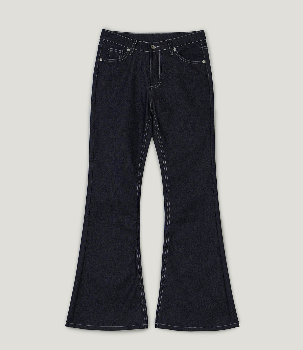 Poca raw semi bootcut long denim pants