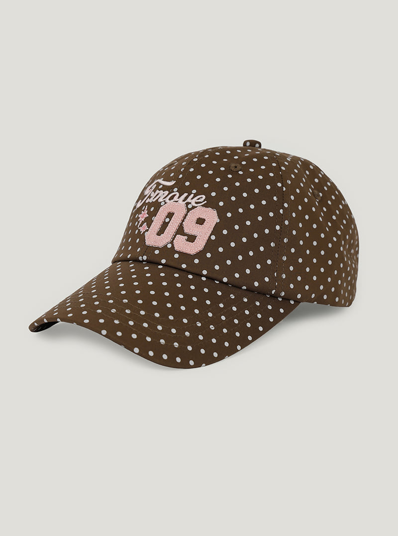 TWEE Teton dot move lettering ball cap | Brown product-only view