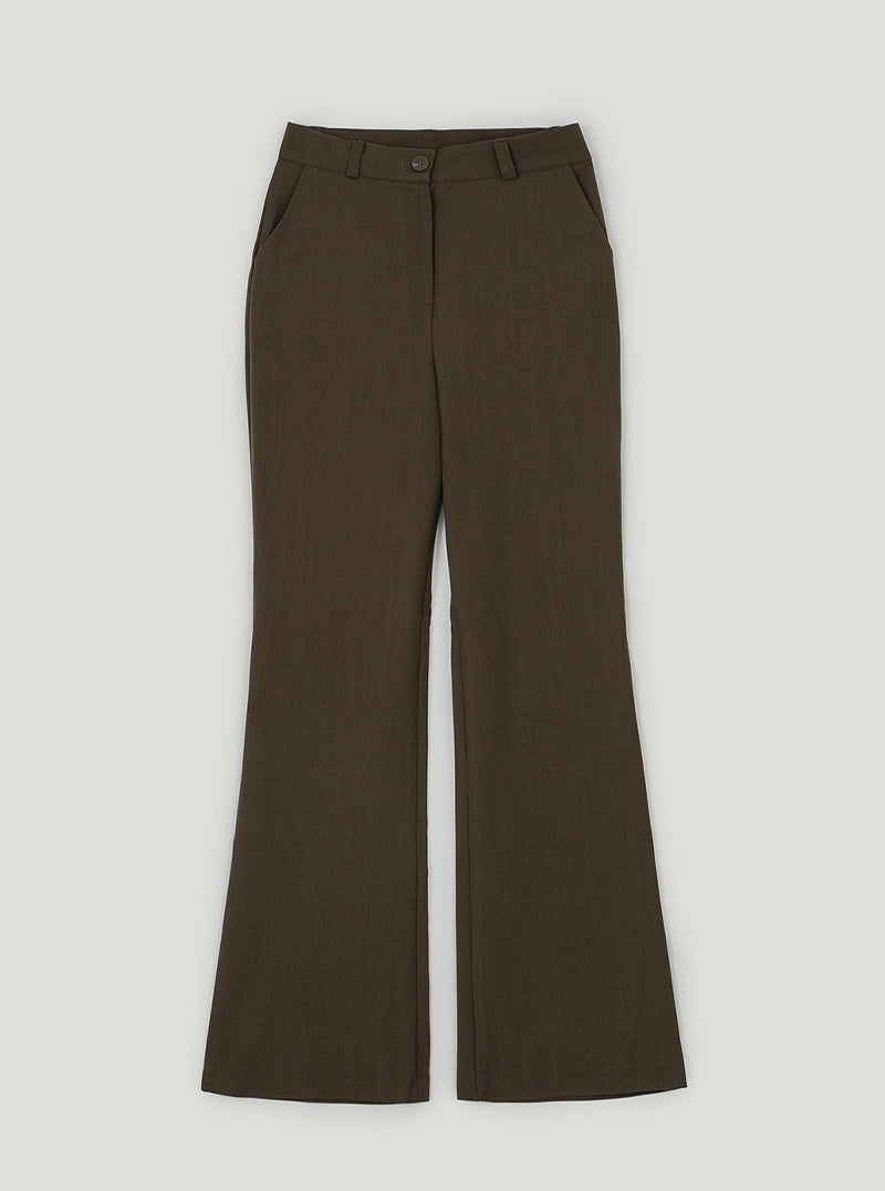 Remi semi bootcut slacks | Brown cutout