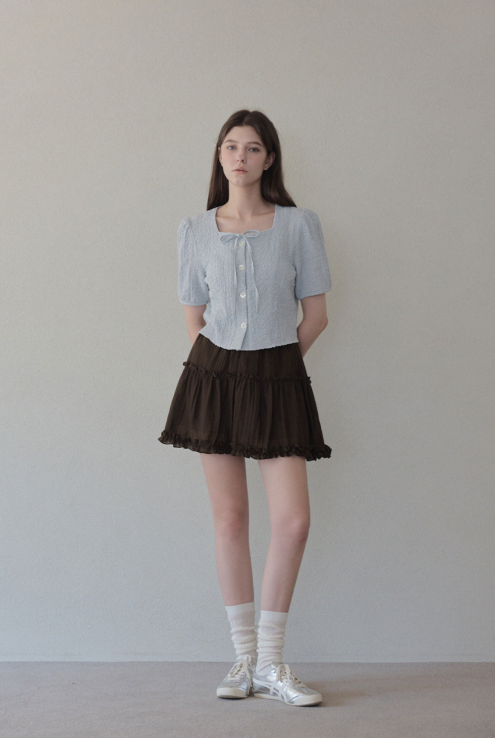 Lund Wrinkle Button Blouse
