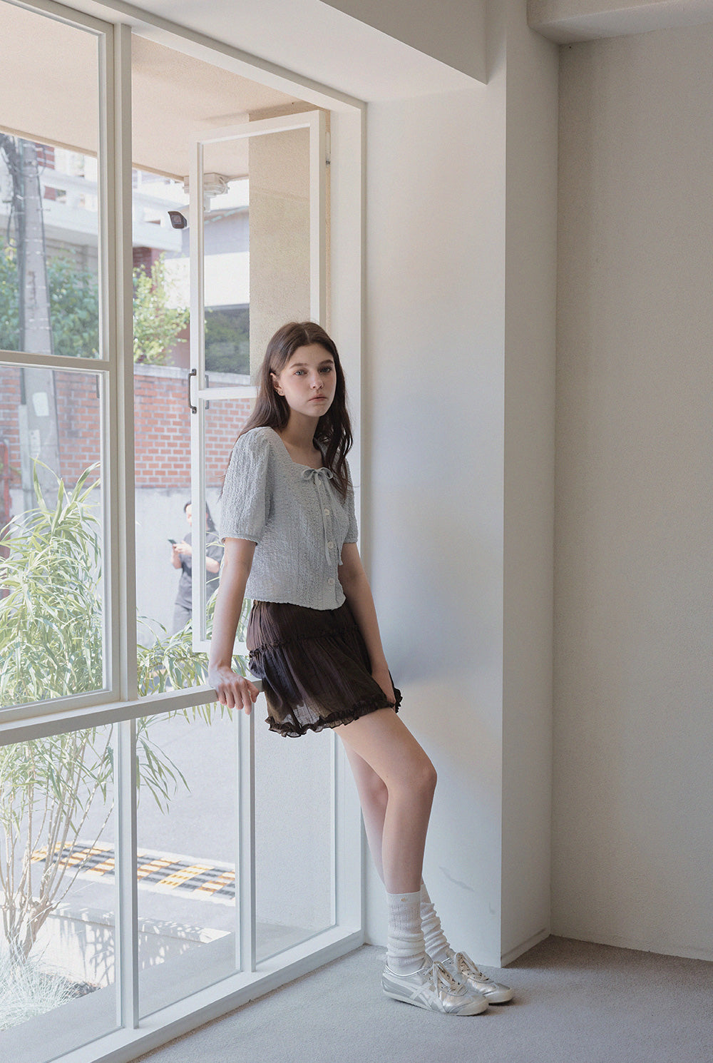 Lund Wrinkle Button Blouse