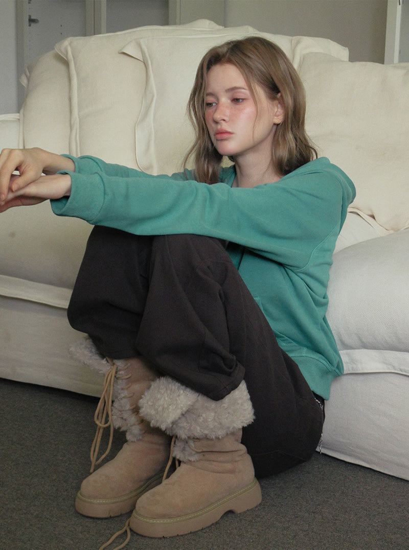 TWEE Wedgis mint hood zip-up | Product styling view 4