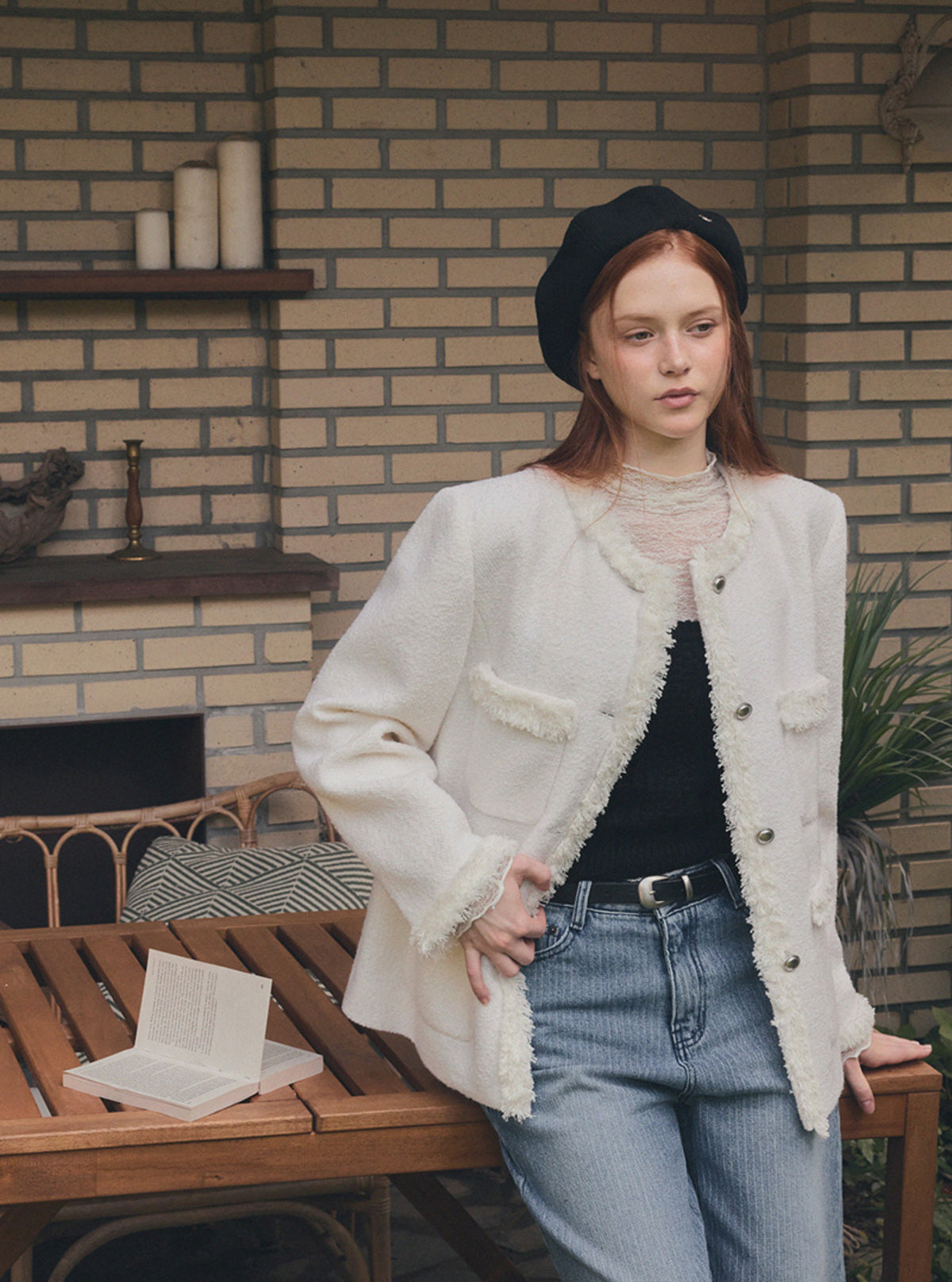 Roer Pocket Fringe Tweed Jacket