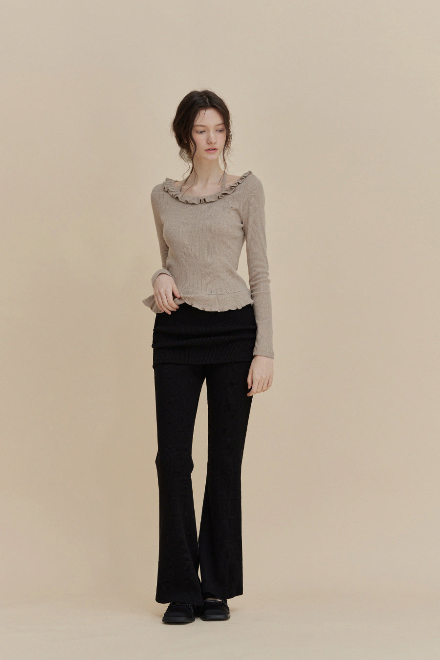 Bulet Halter Ruffle T-Shirt