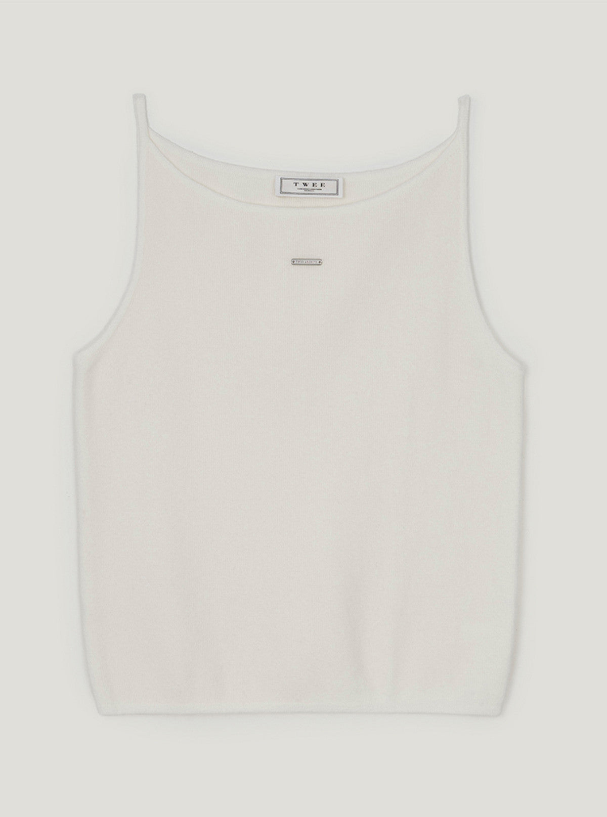 Kia basic halter sleeveless knit | Ivory cutout
