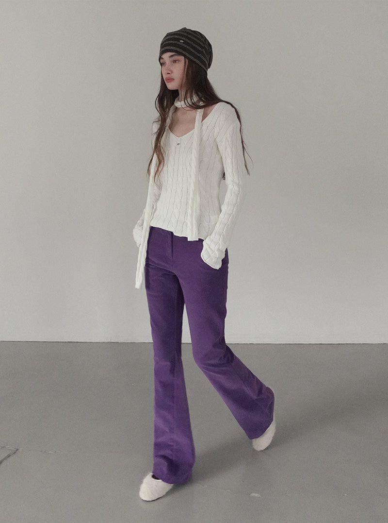 Denve corduroy semi bootscut long pants | View 6