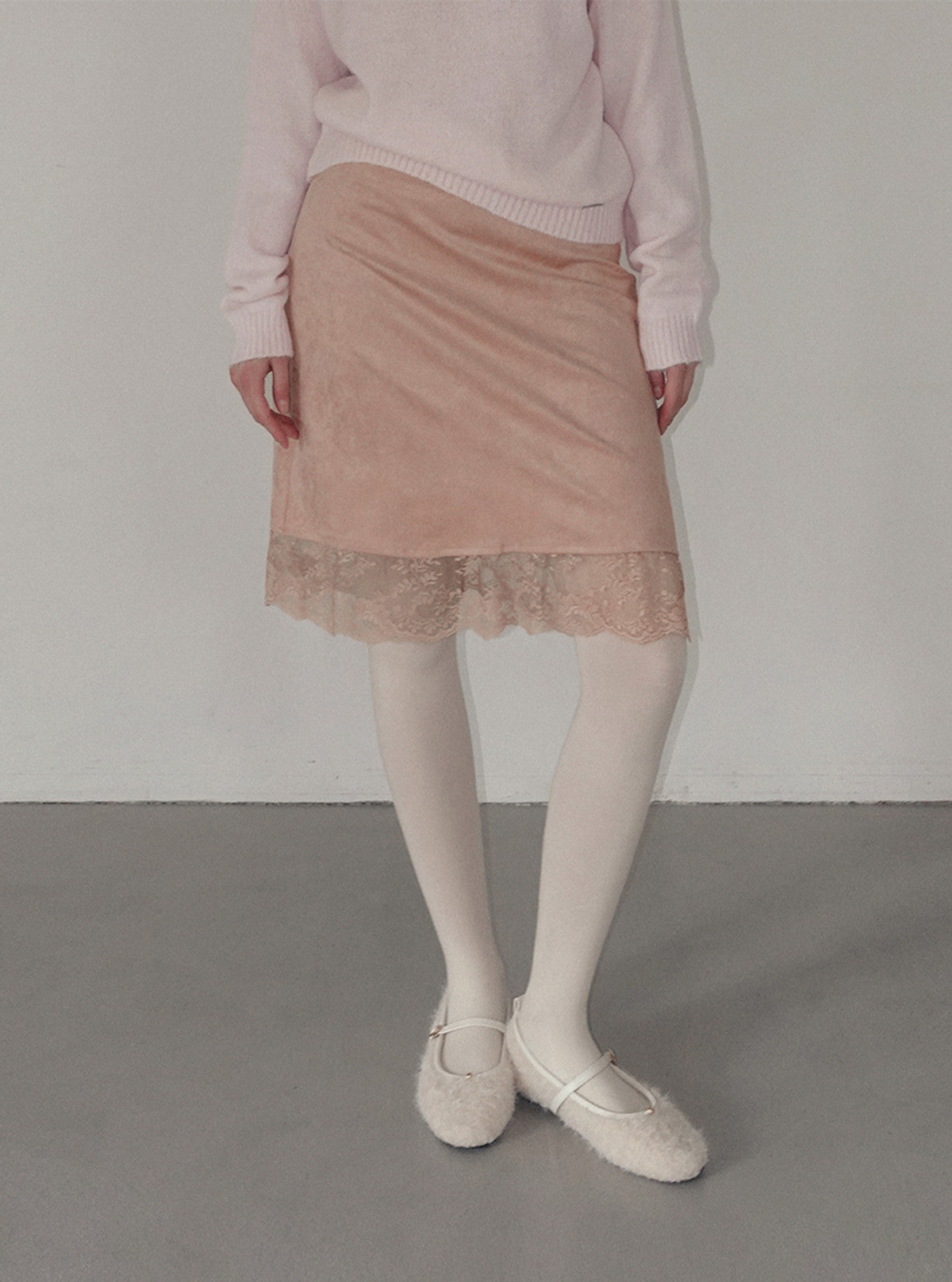 Pia suede lace midi skirt | View 7