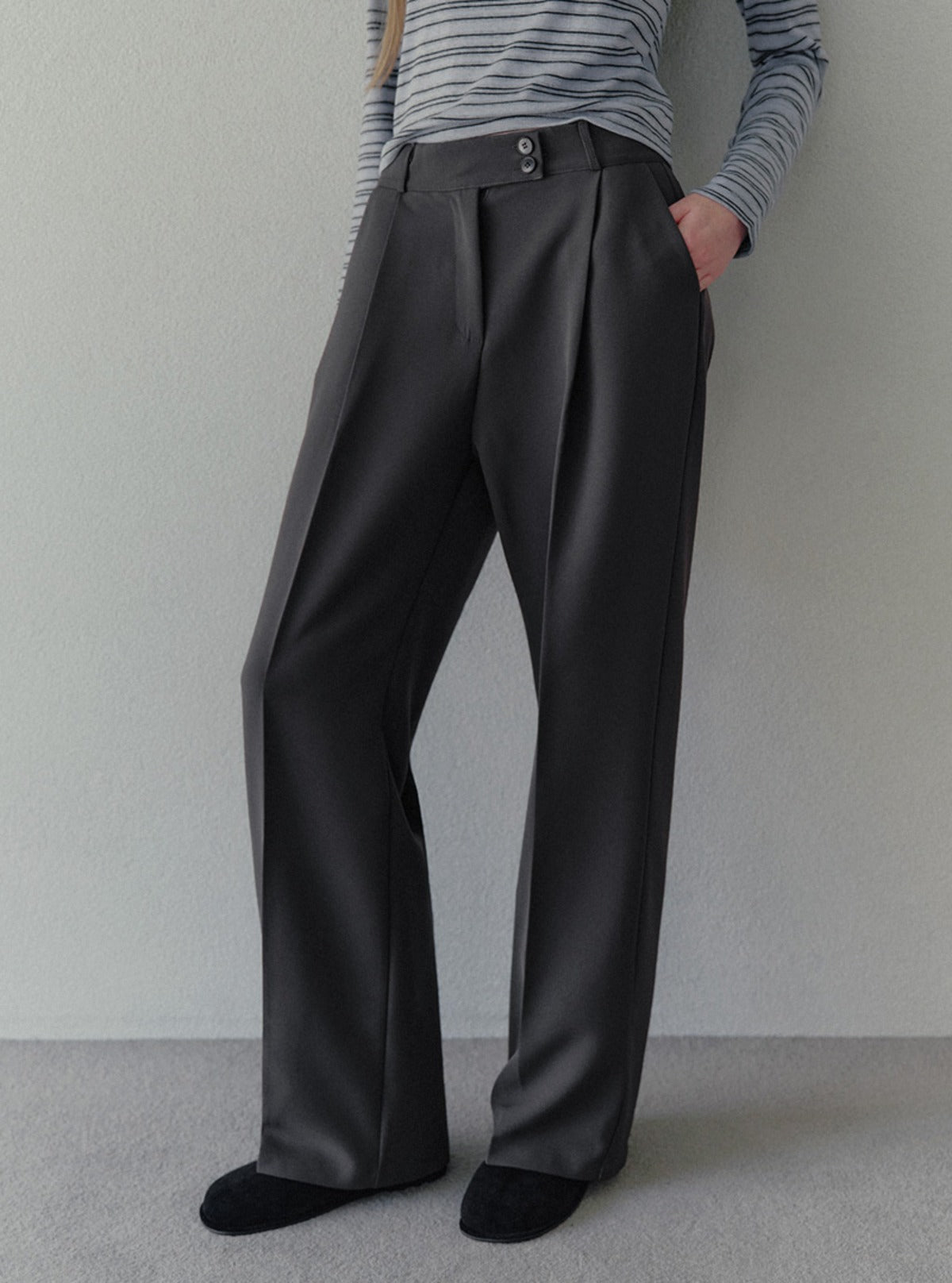 Biel two-button wide slacks | Main
