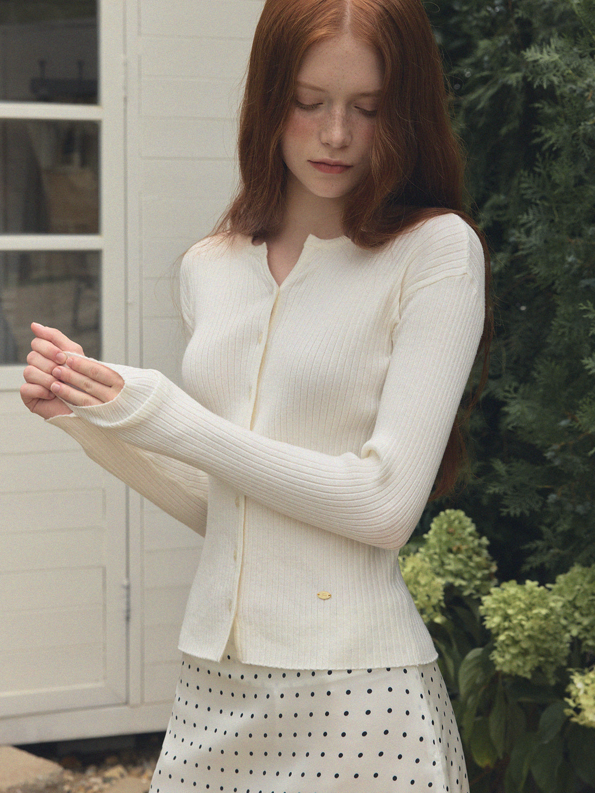 【TWEE】Juvied Button Rippstrick-Cardigan