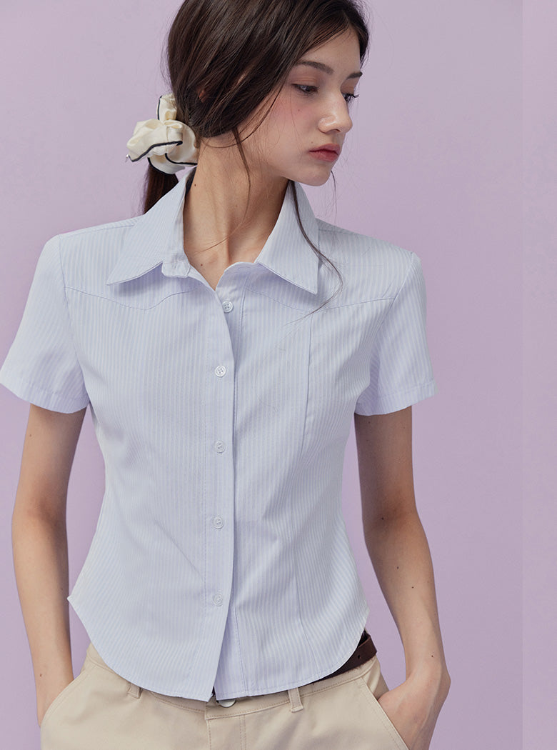 Hern Slim Cropped Shirt