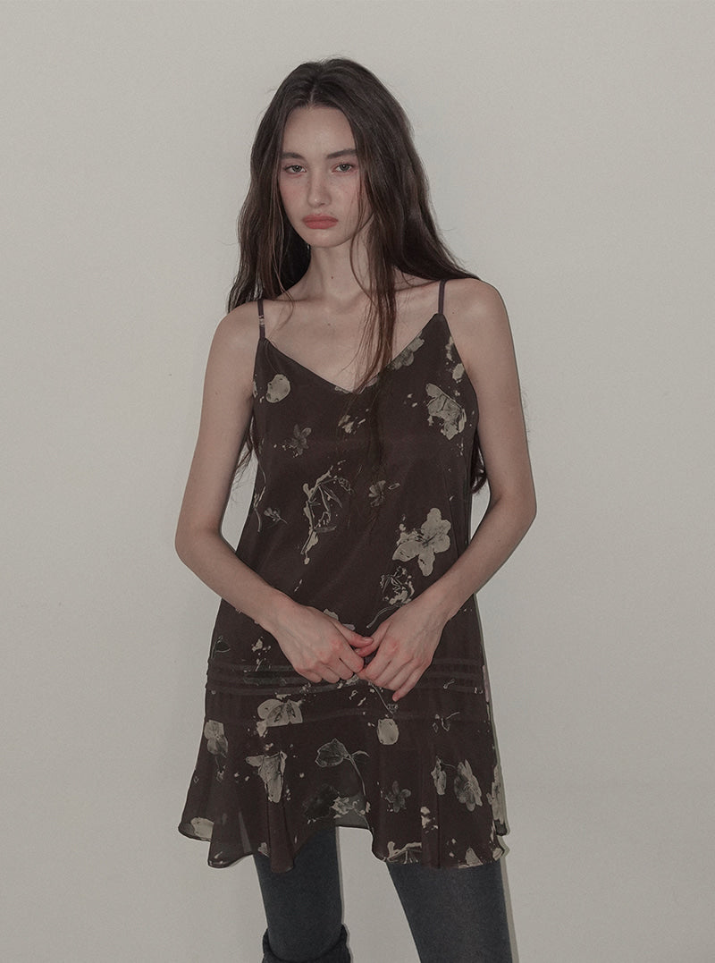 Moret floral pintuck flare sleeveless dress | View 4
