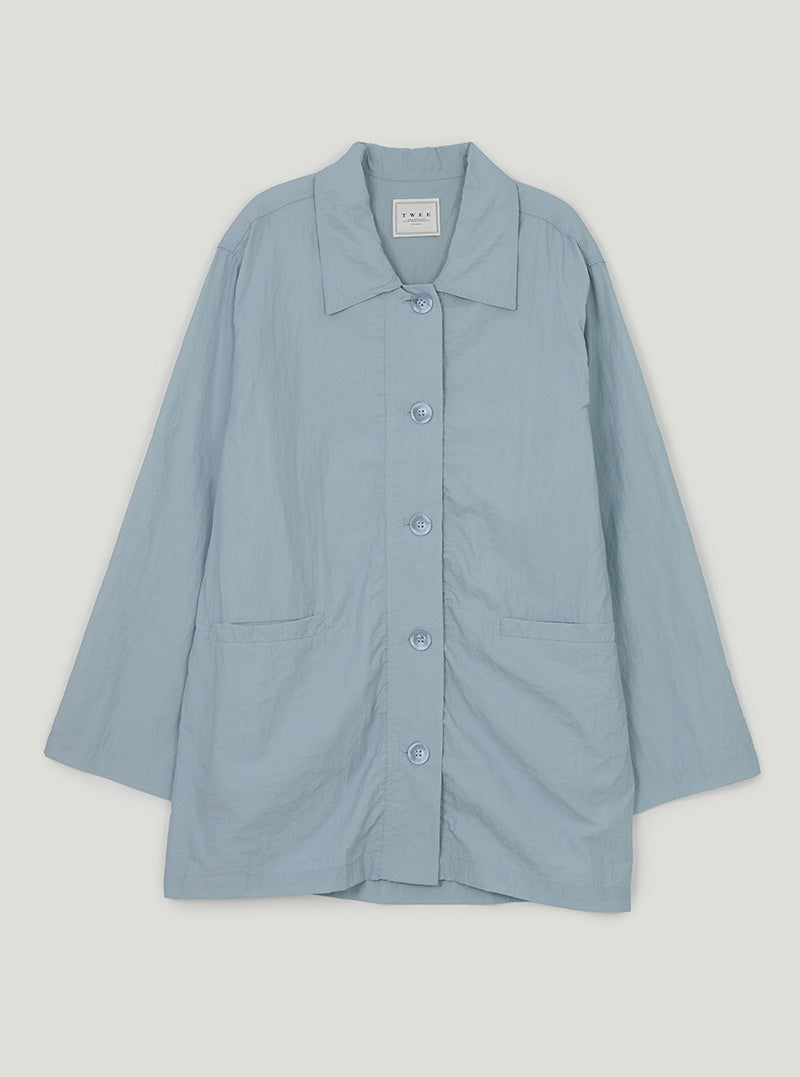 Maren nylon shirt jacket | Sky blue cutout