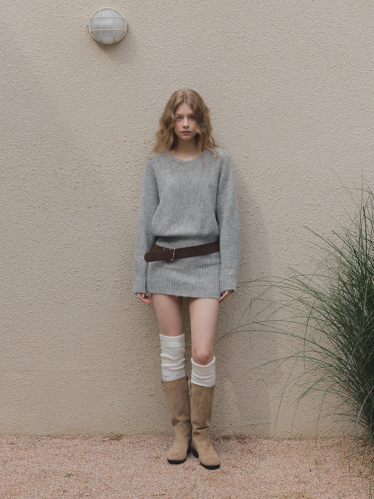Rein Loose-Fit Knit Dress (Belt Set)