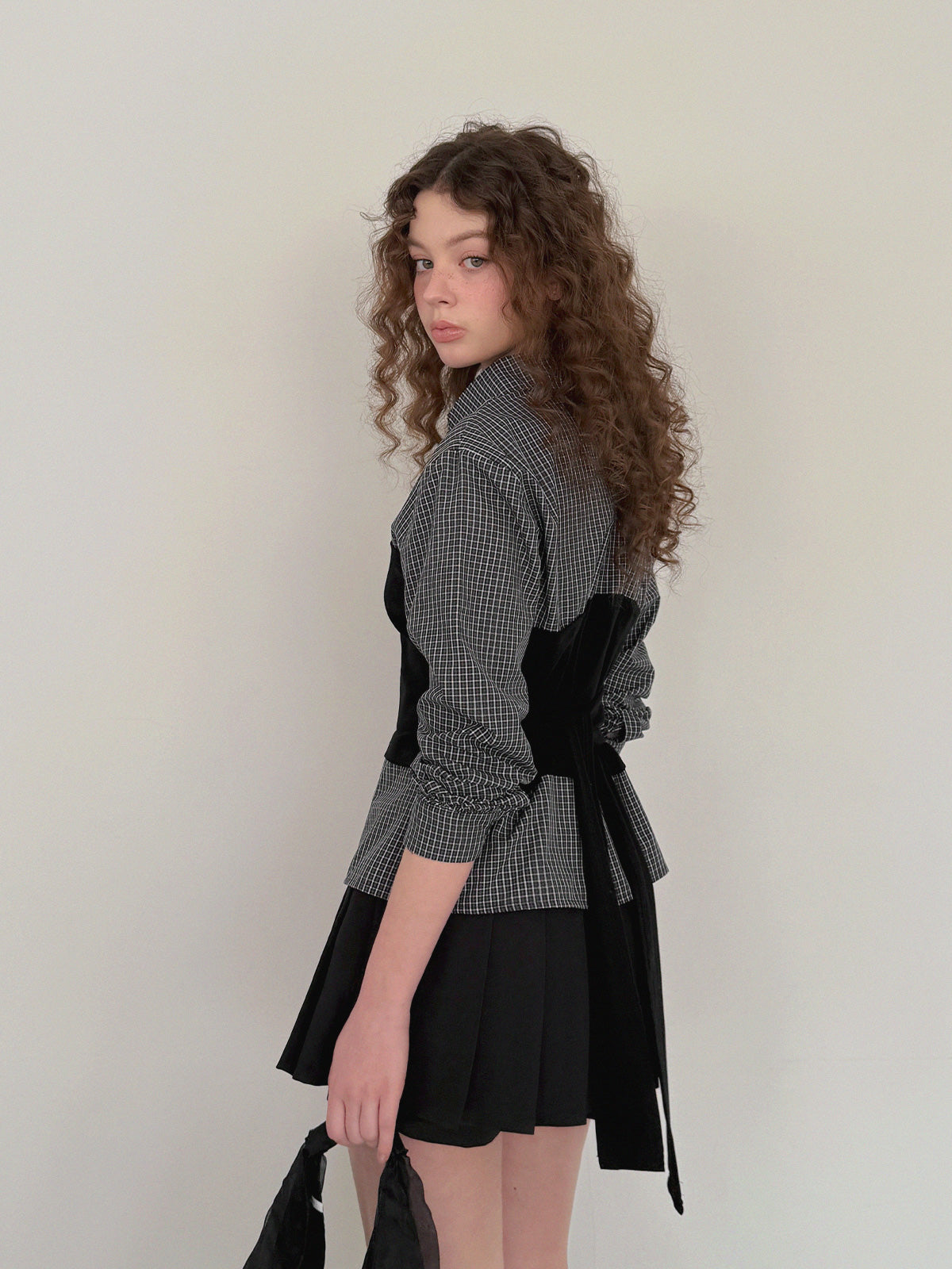 Noen Layered Top Bustier Shirt Blouse
