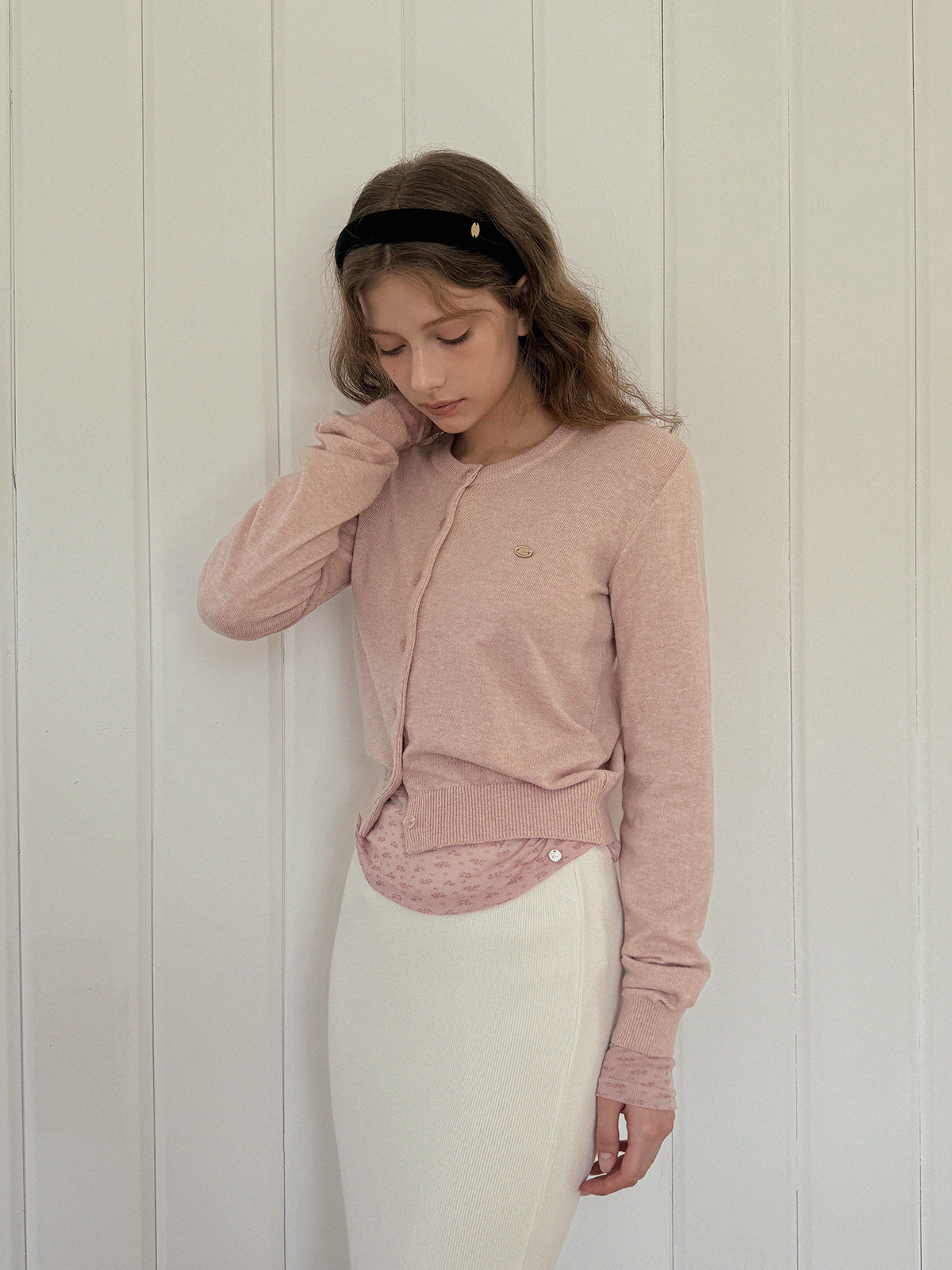 Odin Lace Banding Knit Long Skirt