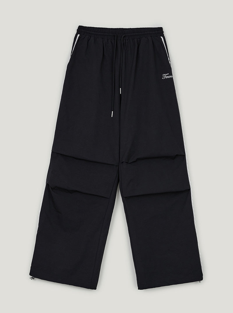 TWEE Mopin lace nylon banding long pants | Black product-only view