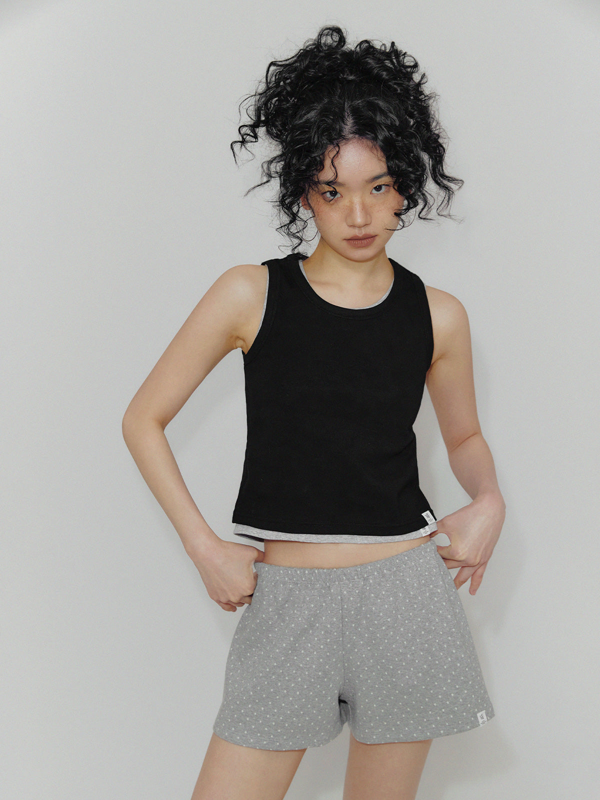 Pratt Basic Top Crop con Scollatura a U Senza Maniche