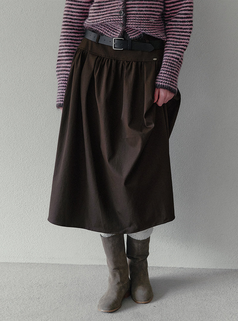 Karen pleated long skirt (belt set) | View 8