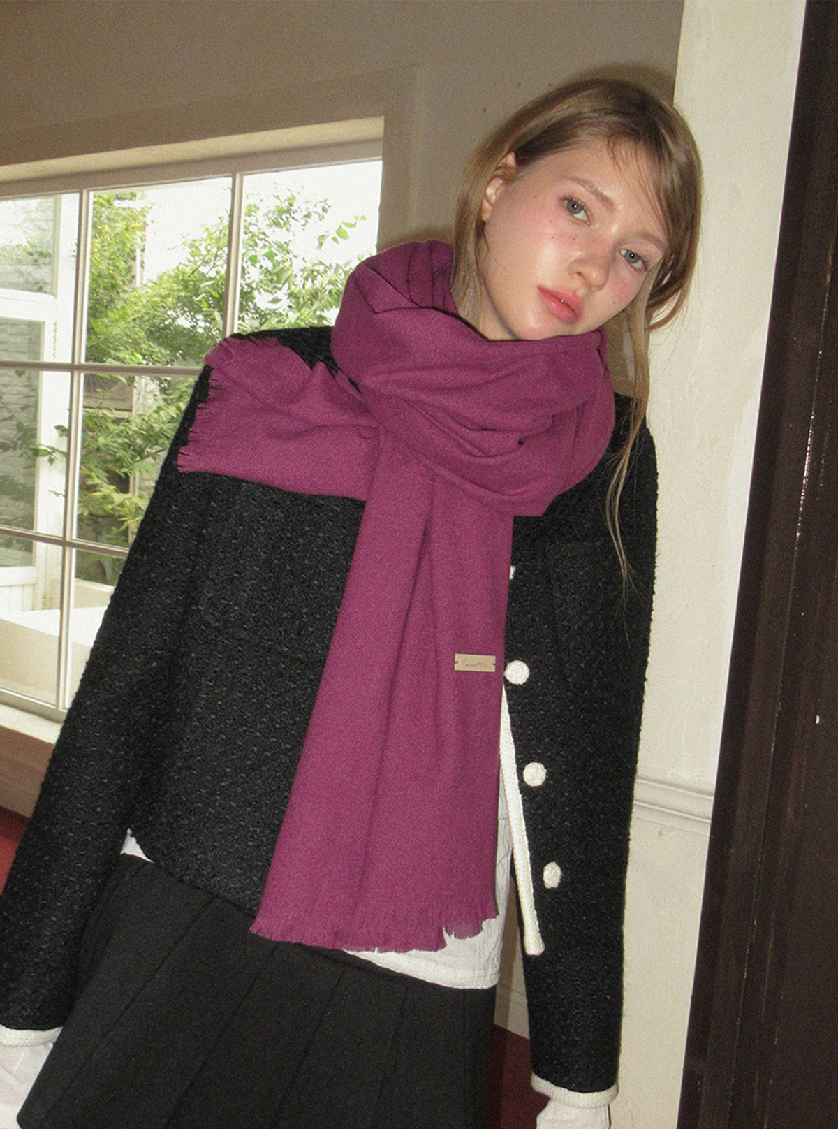 Kain basic color long muffler | View 12