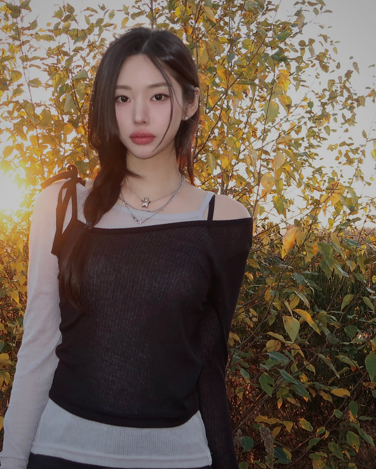 Winve Color Block Layered Long Sleeve T-Shirt