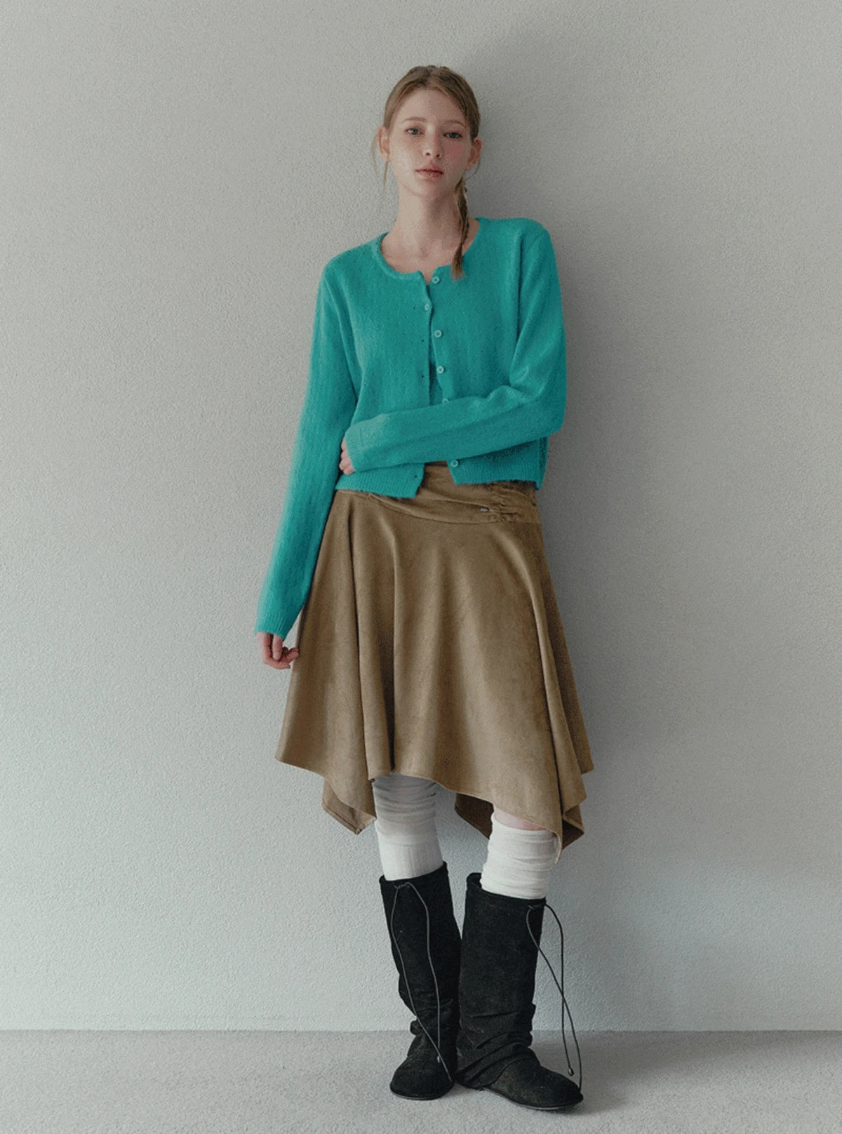 Leo punching knit sleeveless cardigan set | Main