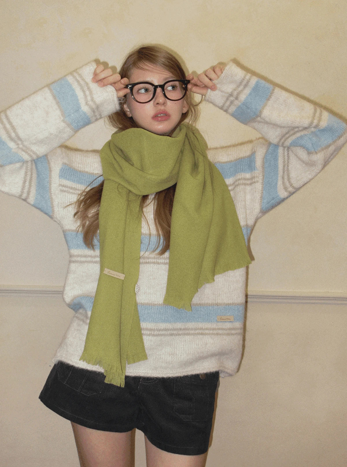 Kain basic color long muffler | Main