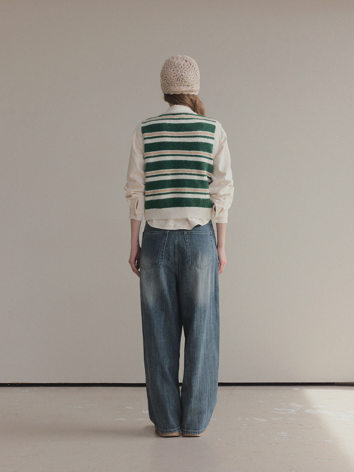 Enz Stripe Color-Block Knit Vest