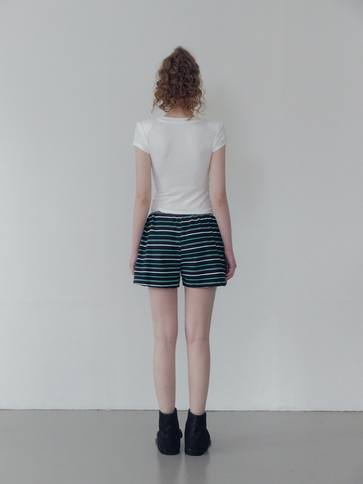 Caron stripe banding short pants
