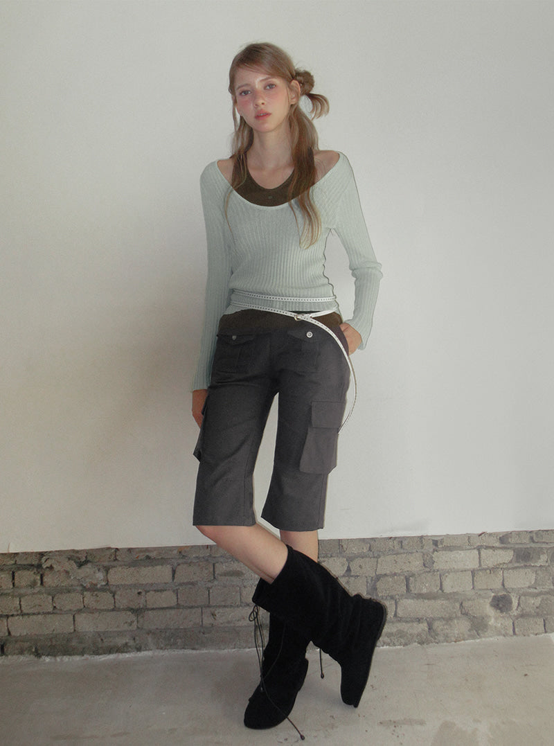 Rollen pocket vintage capri pants | View 3