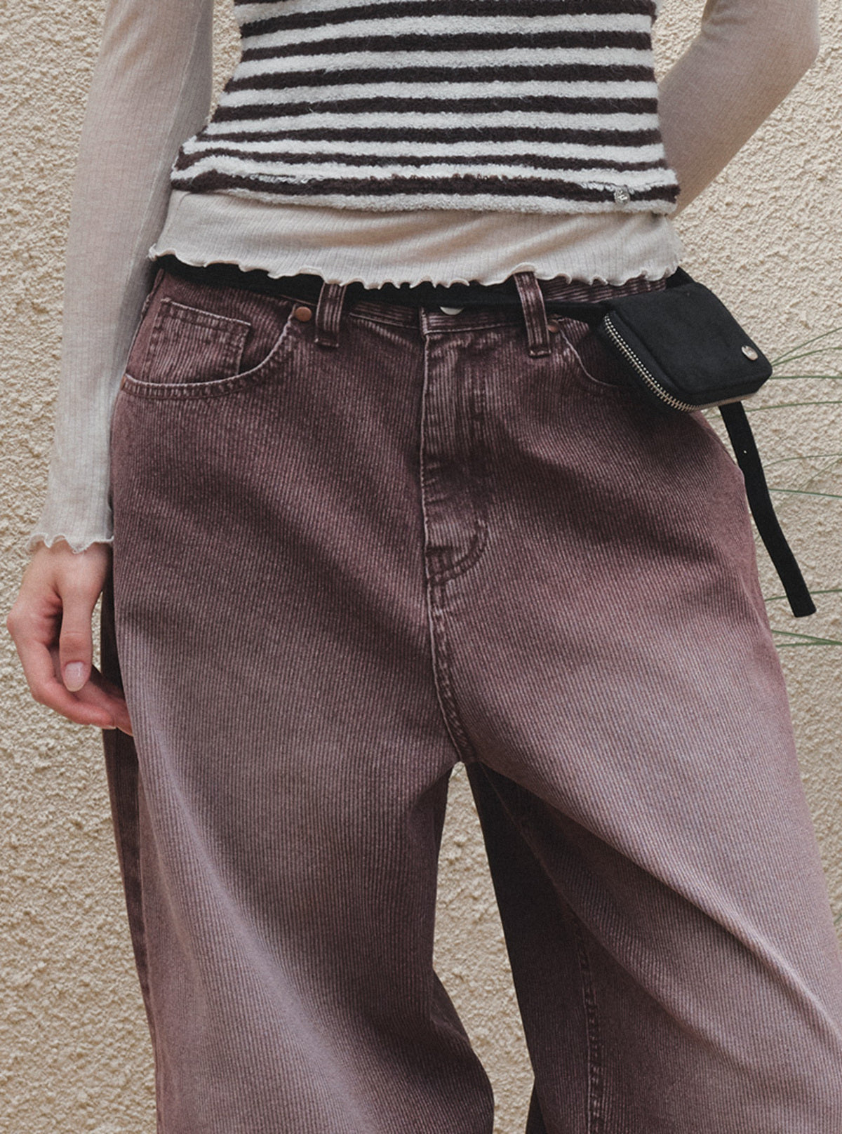 Noff Stripe Corduroy Long Pants